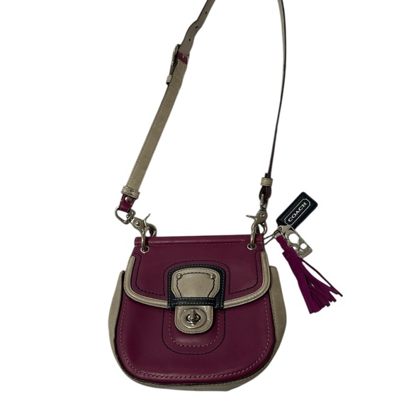 COACH mini Willis legacy in berry and tan/cream color way. - Picture 6 of 11